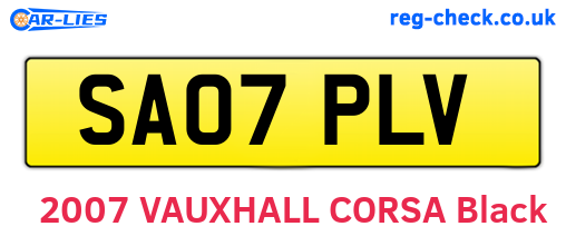 SA07PLV are the vehicle registration plates.