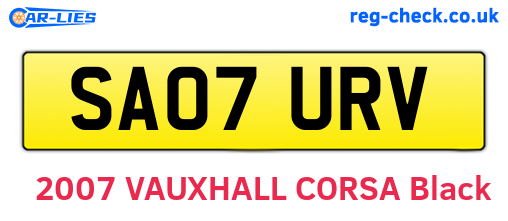 SA07URV are the vehicle registration plates.