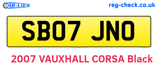 SB07JNO are the vehicle registration plates.