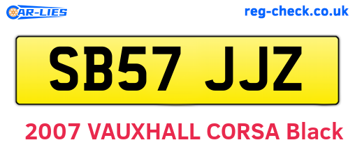 SB57JJZ are the vehicle registration plates.