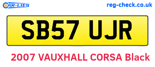SB57UJR are the vehicle registration plates.