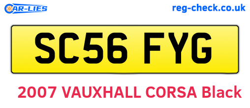 SC56FYG are the vehicle registration plates.