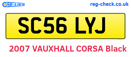 SC56LYJ are the vehicle registration plates.
