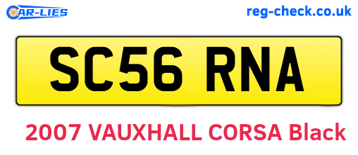 SC56RNA are the vehicle registration plates.
