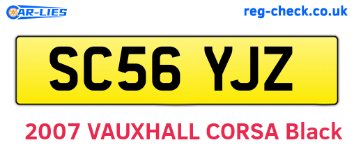 SC56YJZ are the vehicle registration plates.