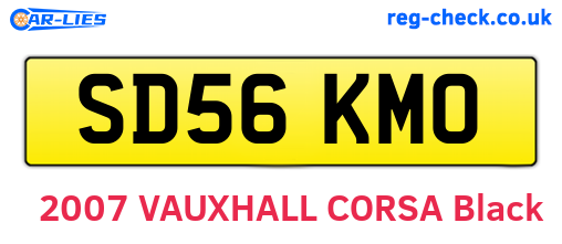 SD56KMO are the vehicle registration plates.