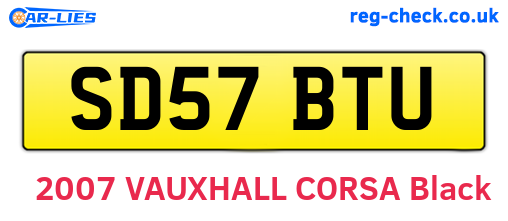 SD57BTU are the vehicle registration plates.