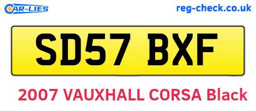 SD57BXF are the vehicle registration plates.