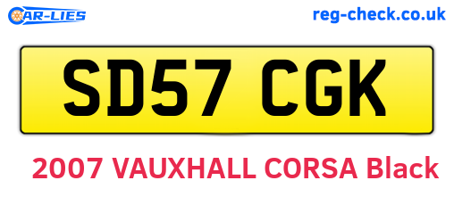 SD57CGK are the vehicle registration plates.