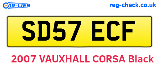 SD57ECF are the vehicle registration plates.