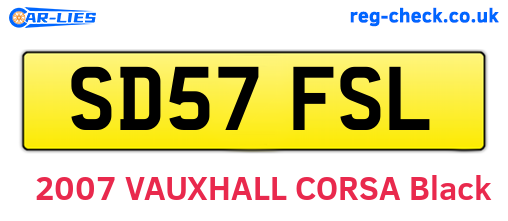 SD57FSL are the vehicle registration plates.