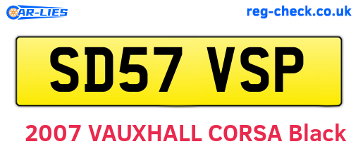 SD57VSP are the vehicle registration plates.