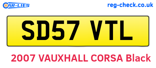 SD57VTL are the vehicle registration plates.