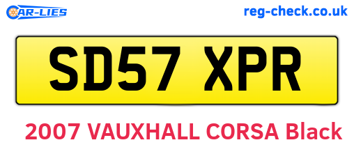 SD57XPR are the vehicle registration plates.