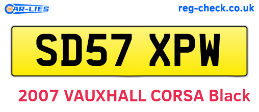 SD57XPW are the vehicle registration plates.