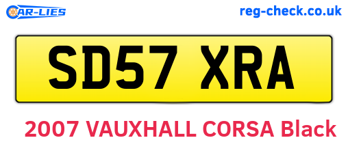 SD57XRA are the vehicle registration plates.