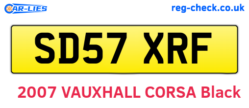 SD57XRF are the vehicle registration plates.