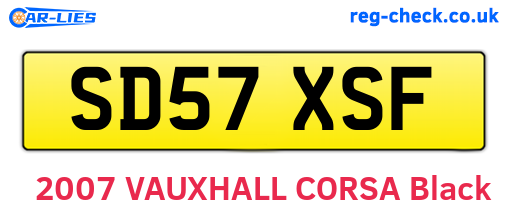 SD57XSF are the vehicle registration plates.
