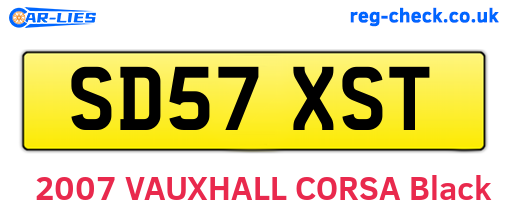 SD57XST are the vehicle registration plates.