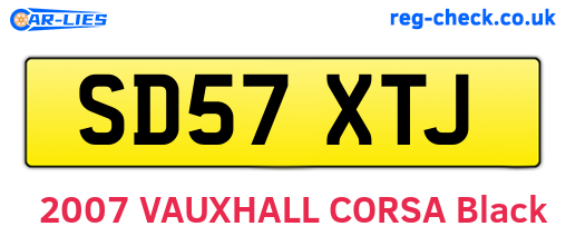 SD57XTJ are the vehicle registration plates.