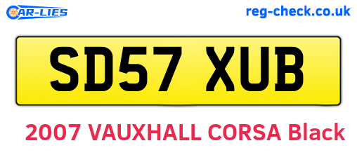 SD57XUB are the vehicle registration plates.