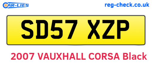 SD57XZP are the vehicle registration plates.