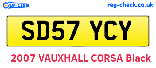SD57YCY are the vehicle registration plates.