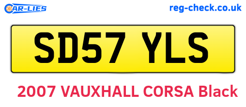 SD57YLS are the vehicle registration plates.