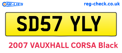 SD57YLY are the vehicle registration plates.
