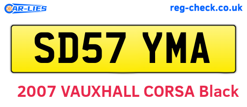SD57YMA are the vehicle registration plates.