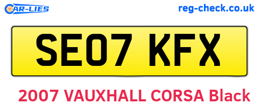 SE07KFX are the vehicle registration plates.