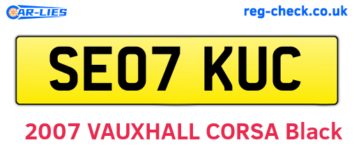 SE07KUC are the vehicle registration plates.