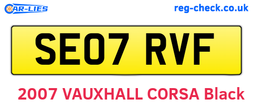 SE07RVF are the vehicle registration plates.