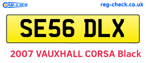 SE56DLX are the vehicle registration plates.