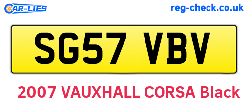 SG57VBV are the vehicle registration plates.