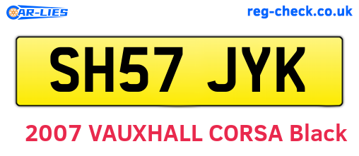 SH57JYK are the vehicle registration plates.