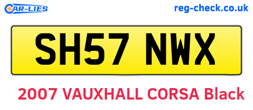 SH57NWX are the vehicle registration plates.