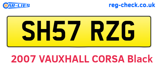 SH57RZG are the vehicle registration plates.