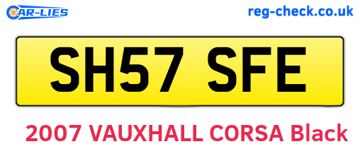 SH57SFE are the vehicle registration plates.