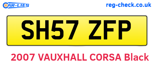 SH57ZFP are the vehicle registration plates.