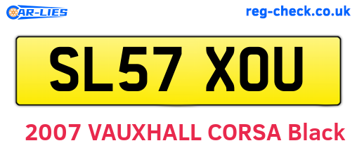 SL57XOU are the vehicle registration plates.