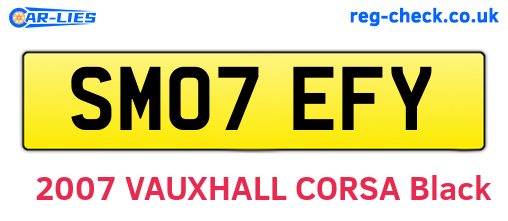 SM07EFY are the vehicle registration plates.