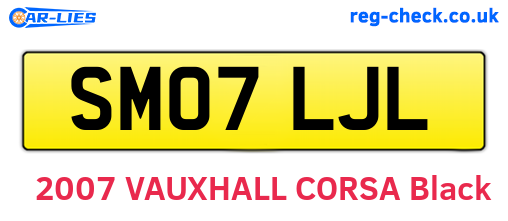 SM07LJL are the vehicle registration plates.