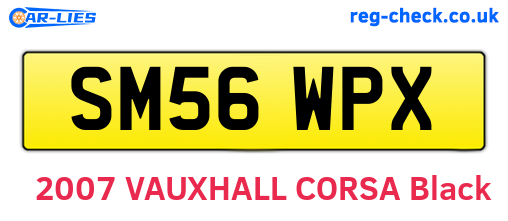 SM56WPX are the vehicle registration plates.