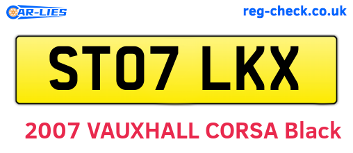 ST07LKX are the vehicle registration plates.