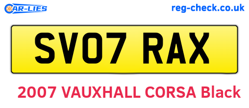 SV07RAX are the vehicle registration plates.