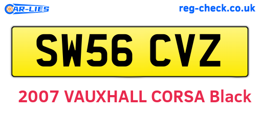 SW56CVZ are the vehicle registration plates.