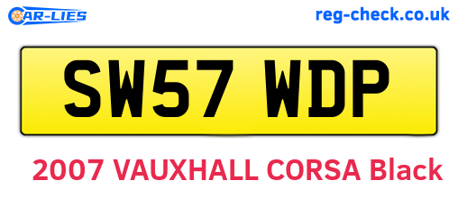 SW57WDP are the vehicle registration plates.