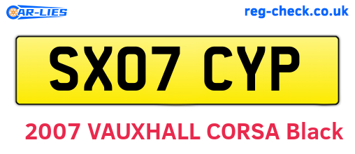 SX07CYP are the vehicle registration plates.