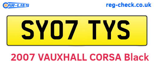 SY07TYS are the vehicle registration plates.